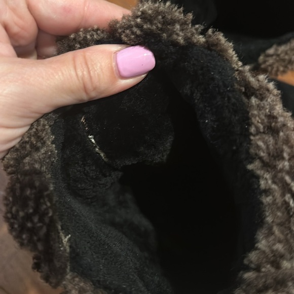 Tory Burch Boots Everett Shearling -Split Suede gorgeous chocolate and black! - Picture 6 of 8